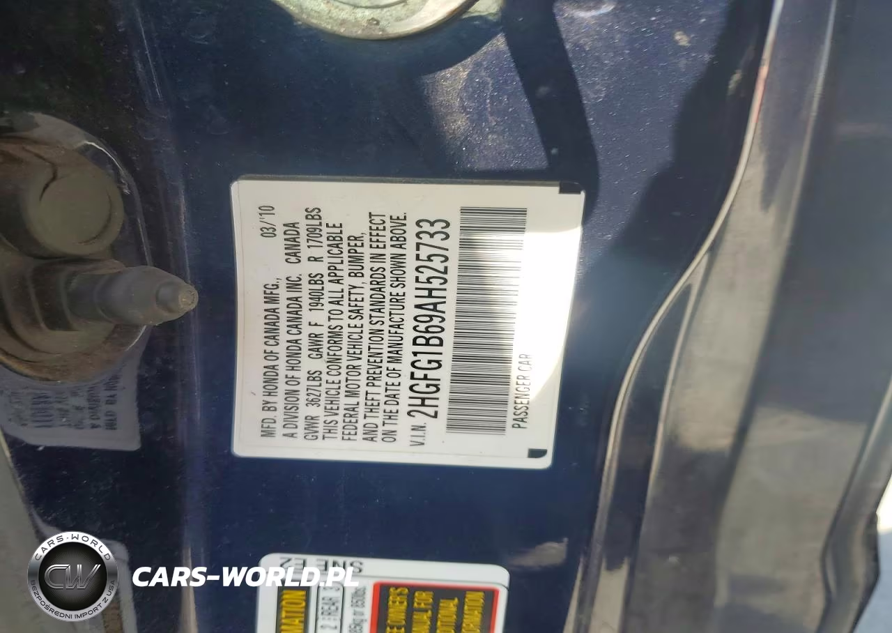 2010 Honda Civic Lx VIN:2HGFG1B69AH525733 - 13