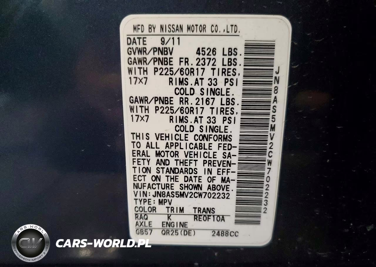 2012 Nissan Rogue S VIN:JN8AS5MV2CW702232 - 13