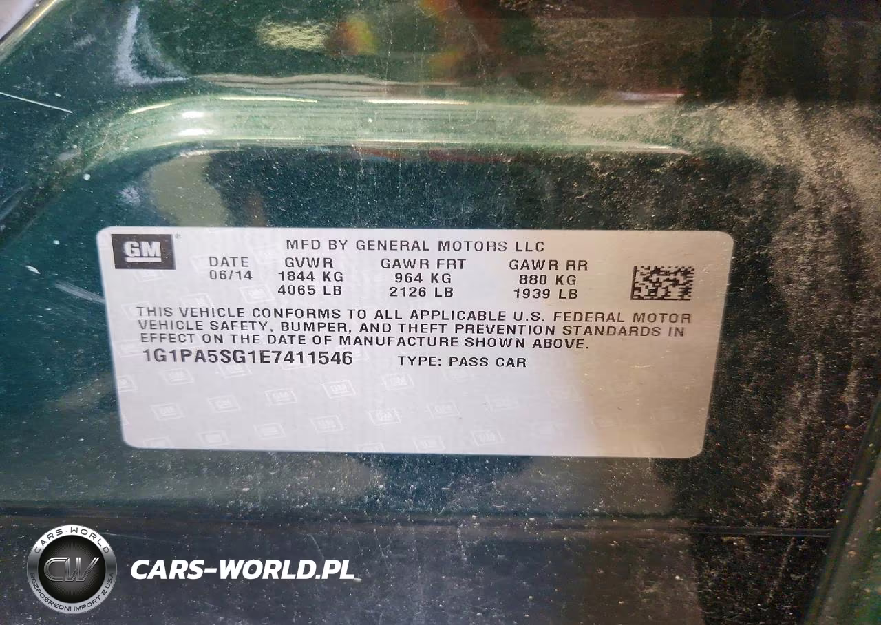 2014 Chevrolet Cruze Ls VIN:1G1PA5SG1E7411546 - 12