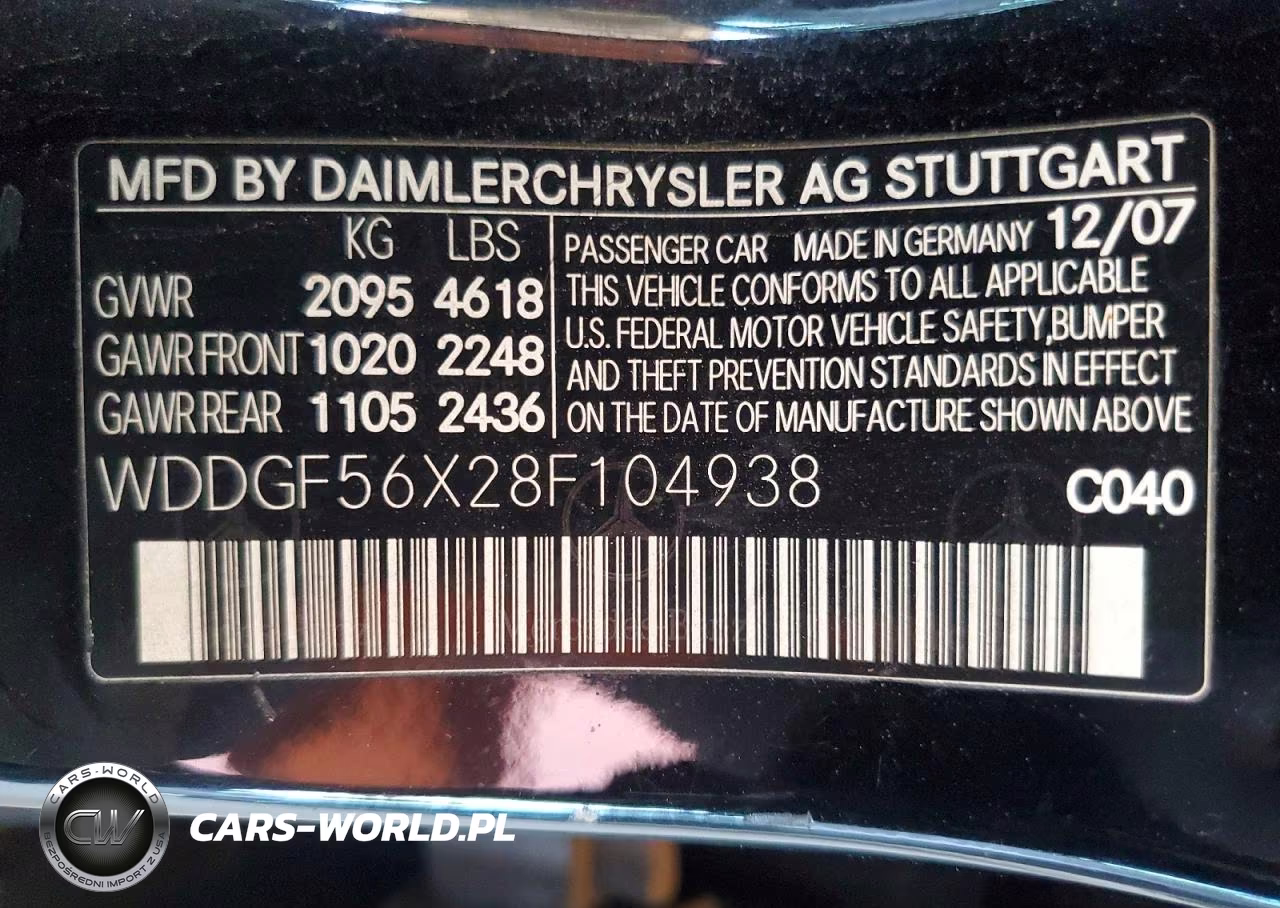 2008 Mercedes-Benz C 350 VIN:WDDGF56X28F104938 - 12