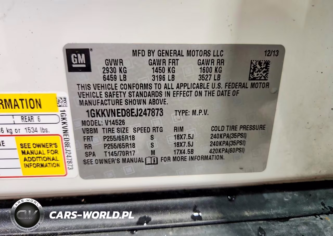 2014 GMC Acadia Sle VIN:1GKKVNED8EJ247873 - 13