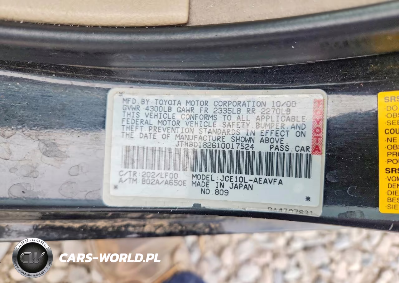 2001 Lexus Is 300 VIN:JTHBD182610017524 - 12