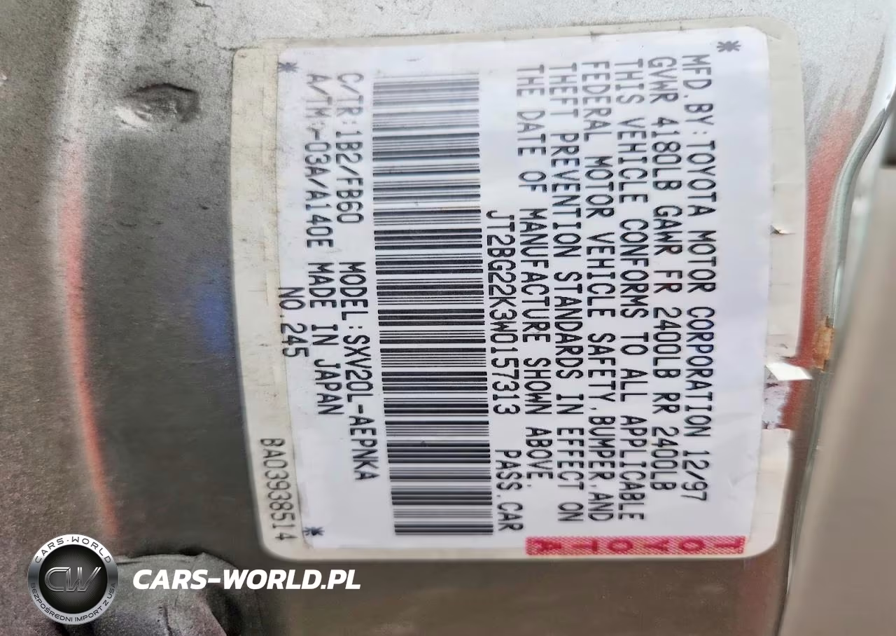1998 Toyota Camry Le VIN:JT2BG22K3W0157313 - 13