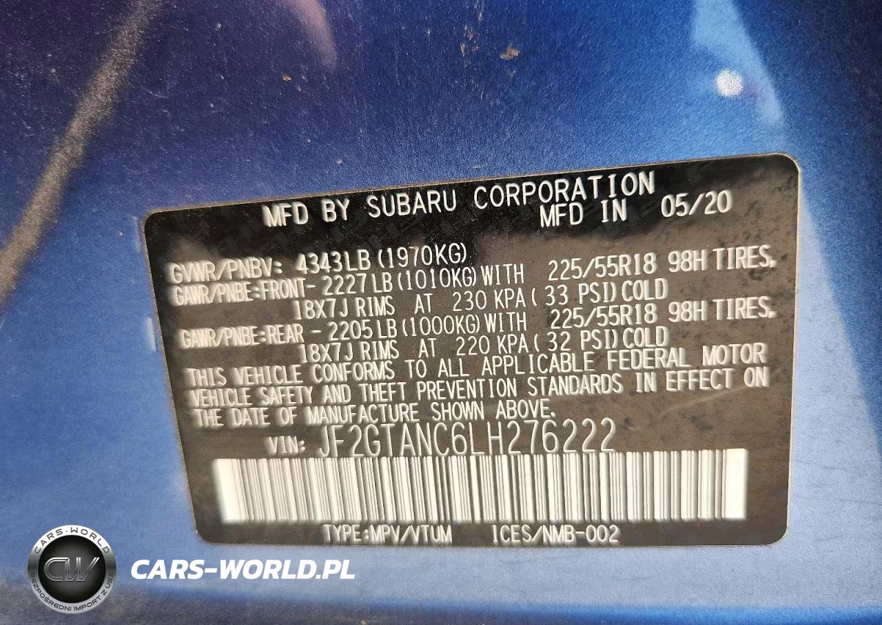 2020 Subaru Crosstrek Limited VIN:JF2GTANC6LH276222 - 13