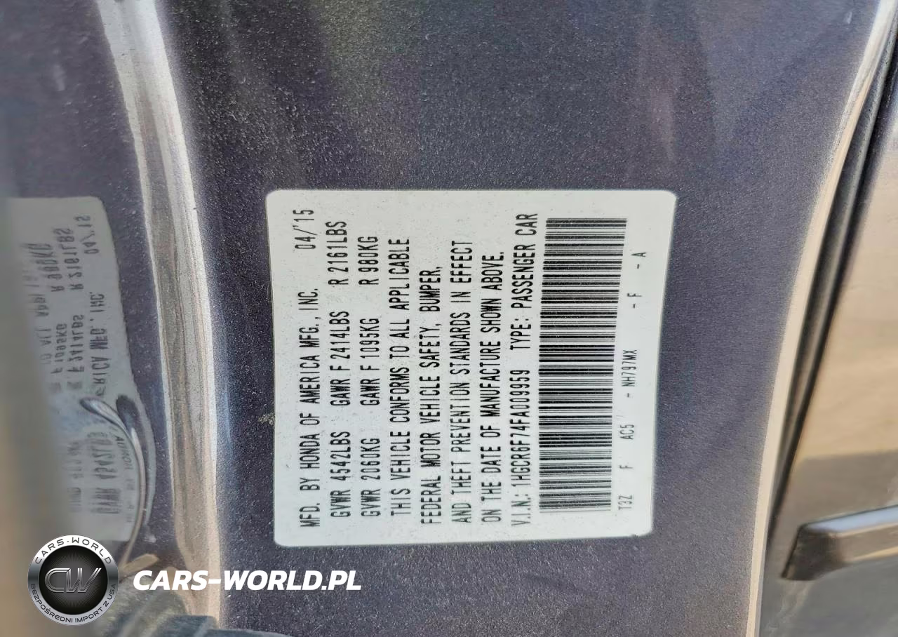 2015 HONDA ACCORD HYBRID TOURING VIN:1HGCR6F74FA009959 - 13