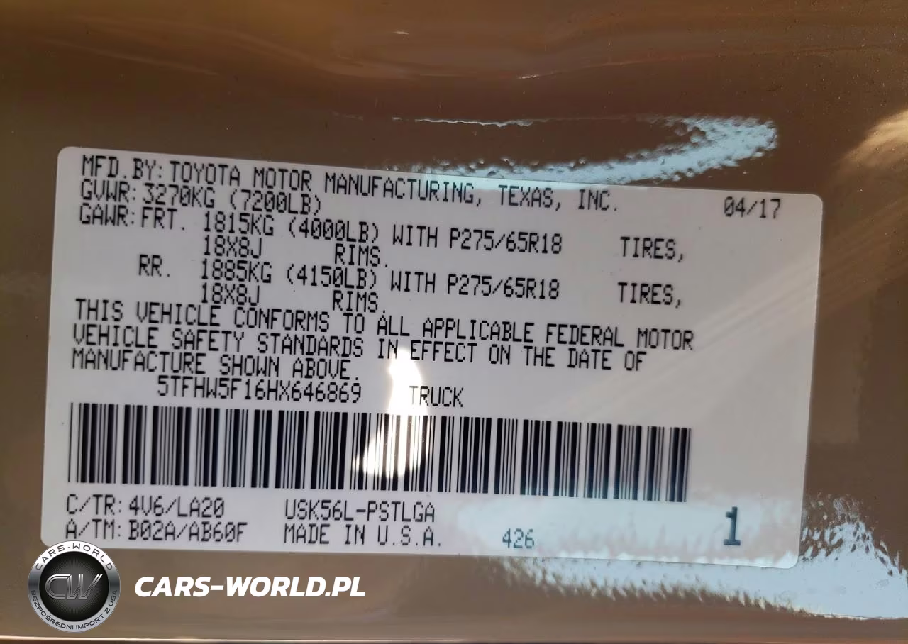 2017 Toyota Tundra Crewmax Limited VIN:5TFHW5F16HX646869 - 12