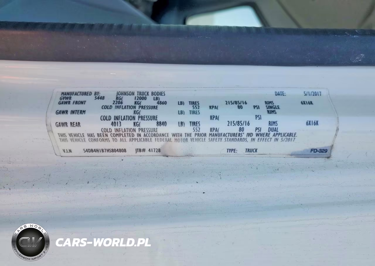 2017 ISUZU NPR VIN:54DB4W1B7HS804808 - 12