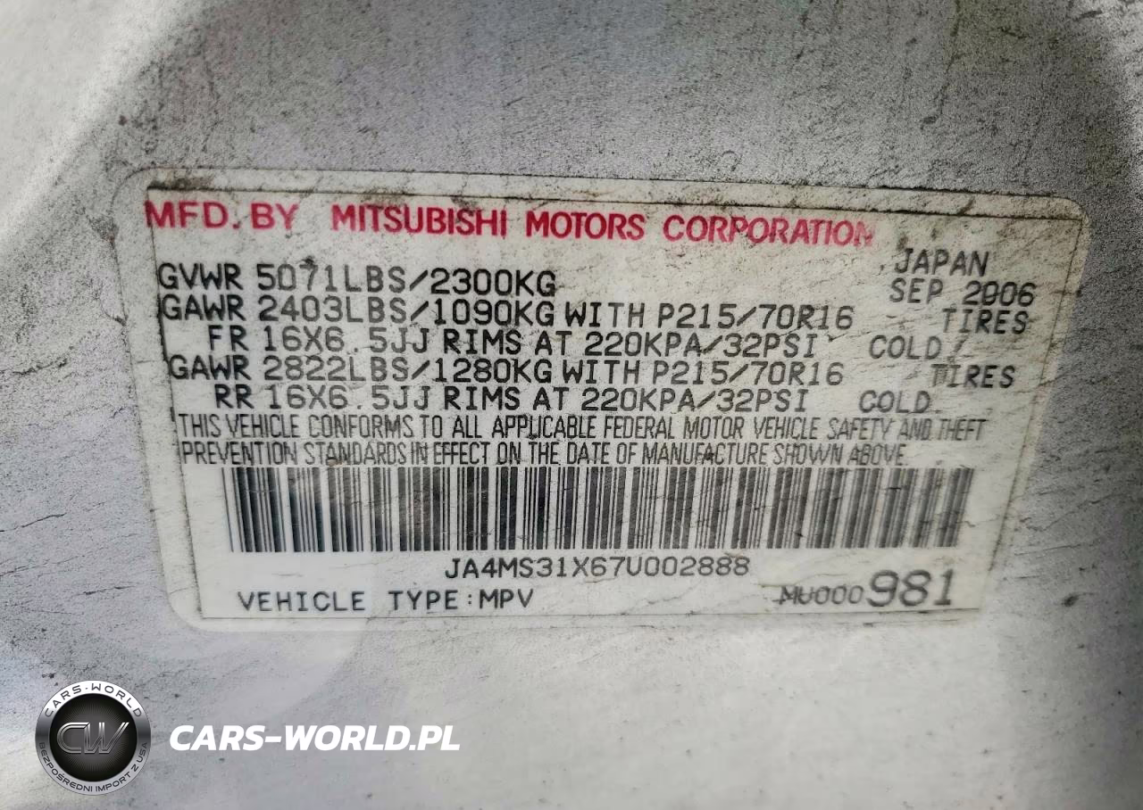 2007 Mitsubishi Outlander Es VIN:JA4MS31X67U002888 - 12