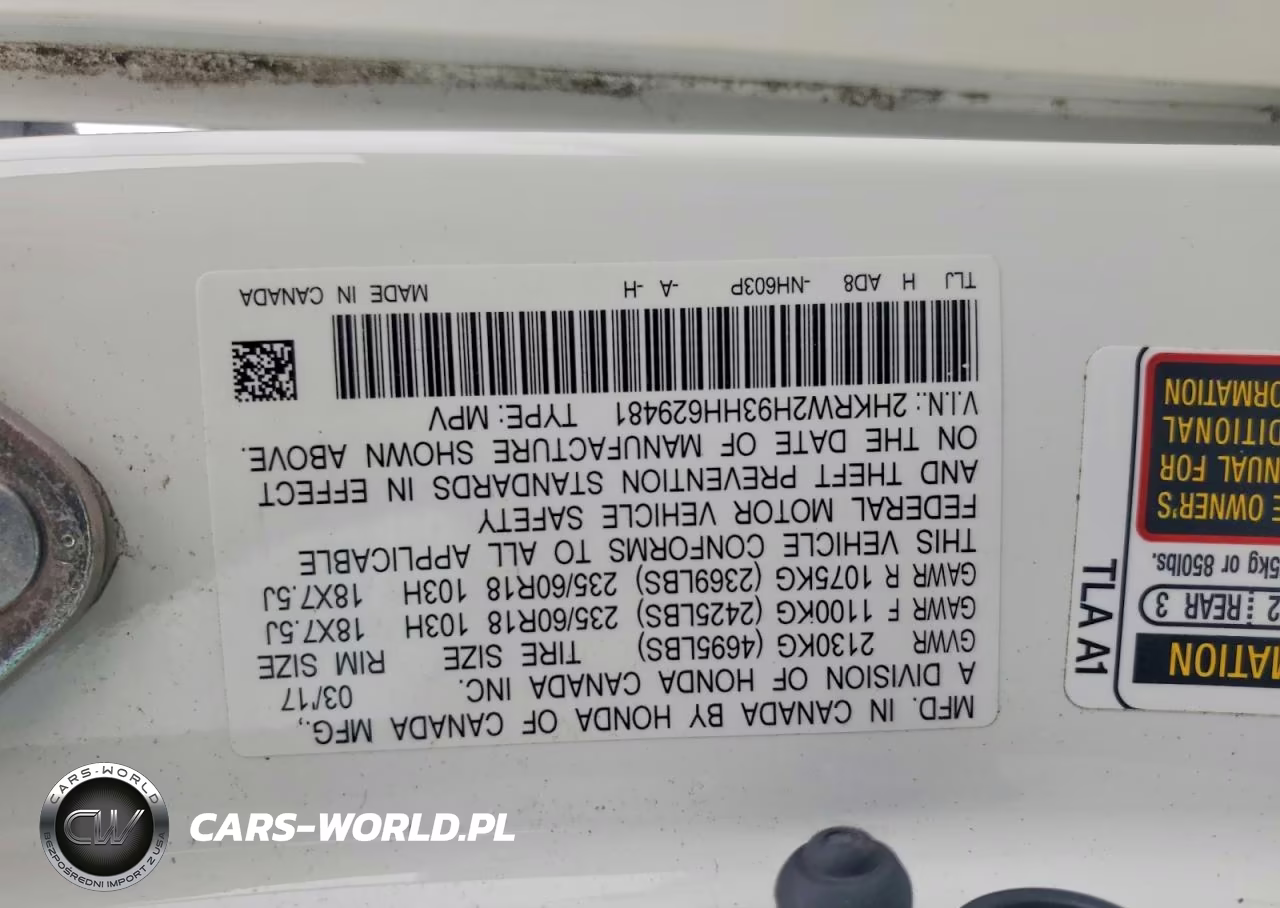 2017 Honda Cr-V Touring VIN:2HKRW2H93HH629481 - 13