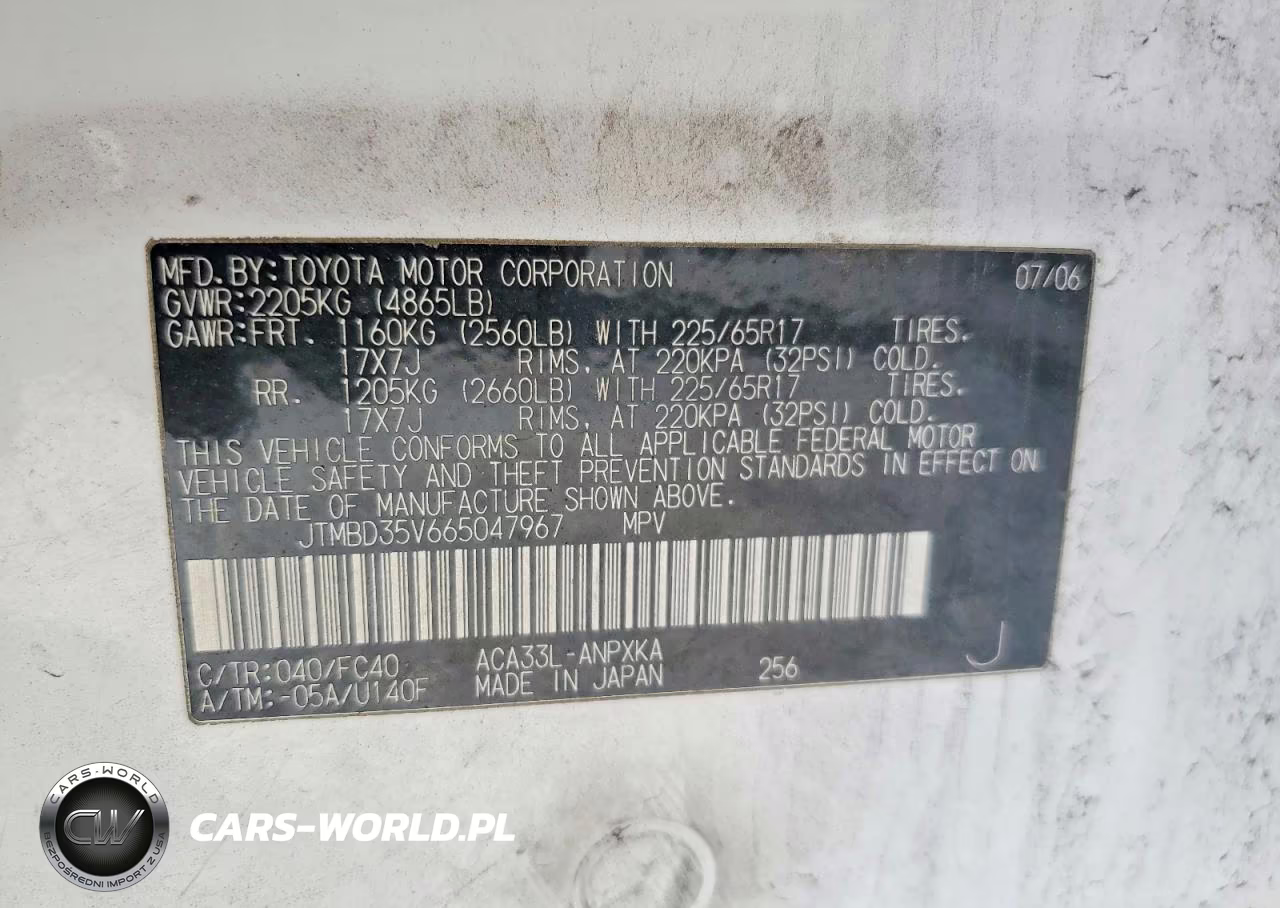 2006 Toyota Rav4 Base VIN:JTMBD35V665047967 - 13