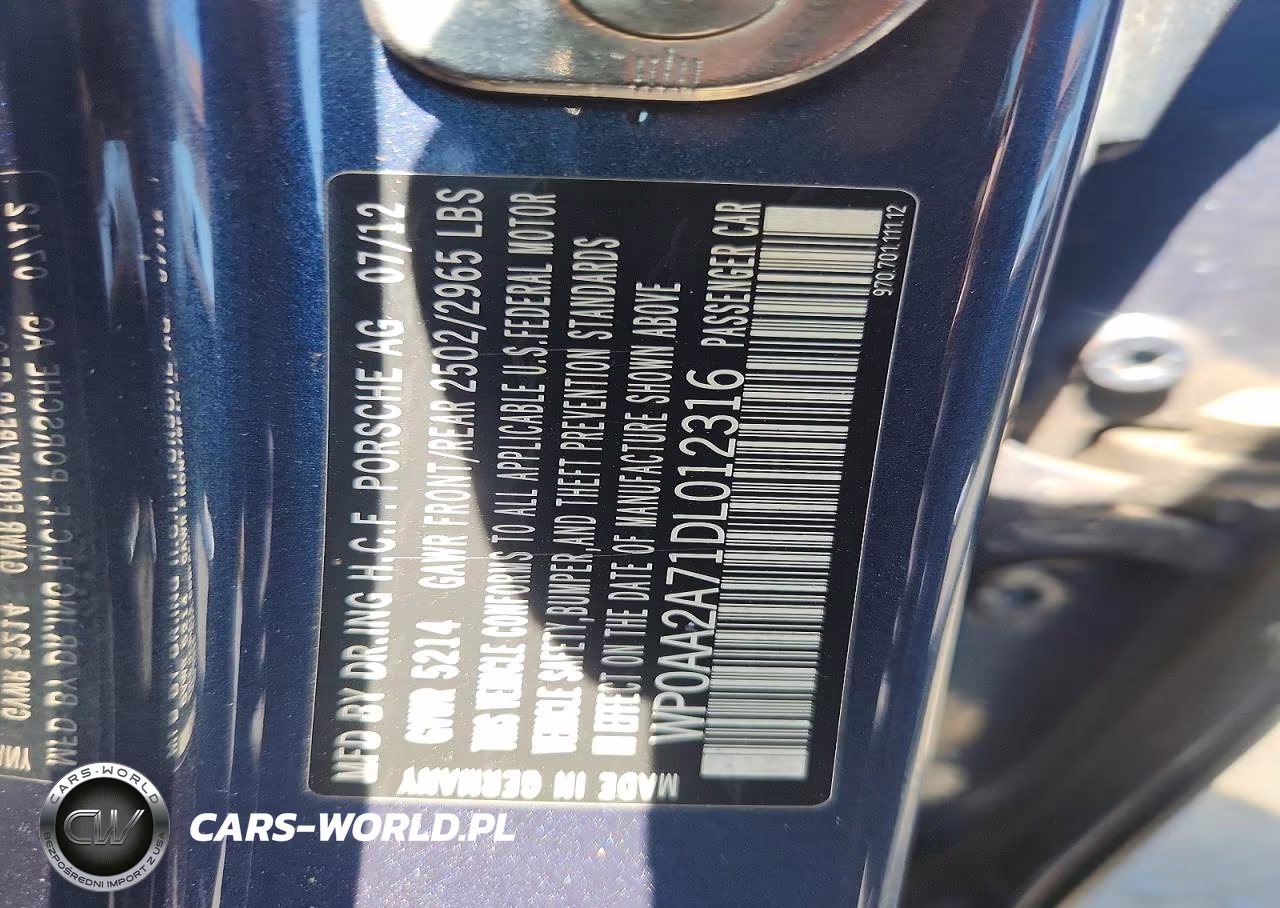 2013 Porsche Panamera 2 VIN:WP0AA2A71DL012316 - 12