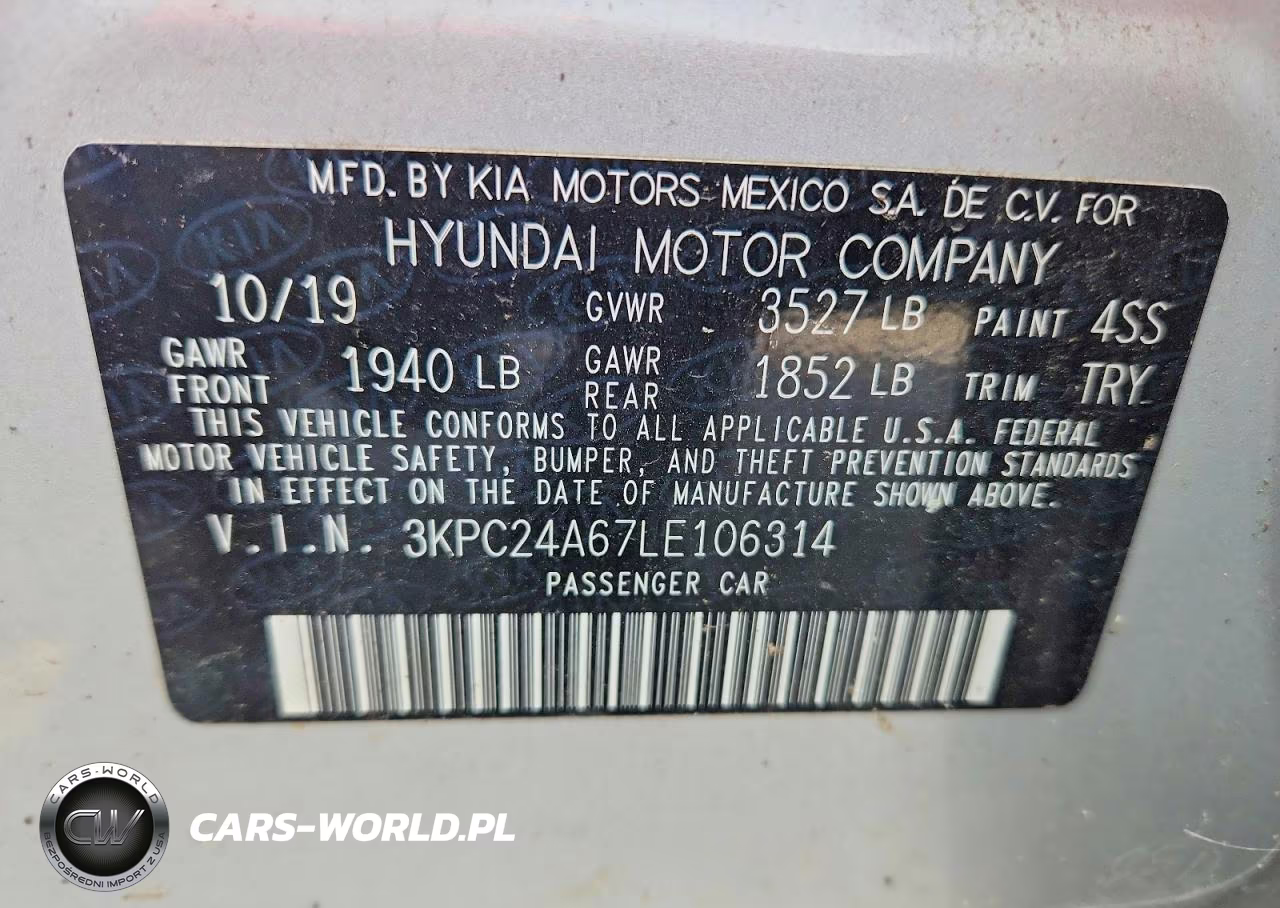 2020 Hyundai Accent Se VIN:3KPC24A67LE106314 - 12