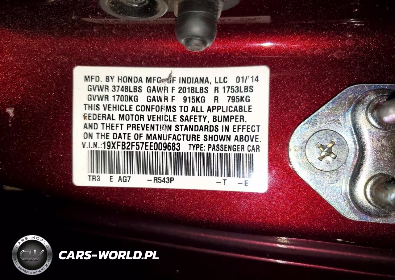 2014 Honda Civic Lx VIN:19XFB2F57EE009683 - 12