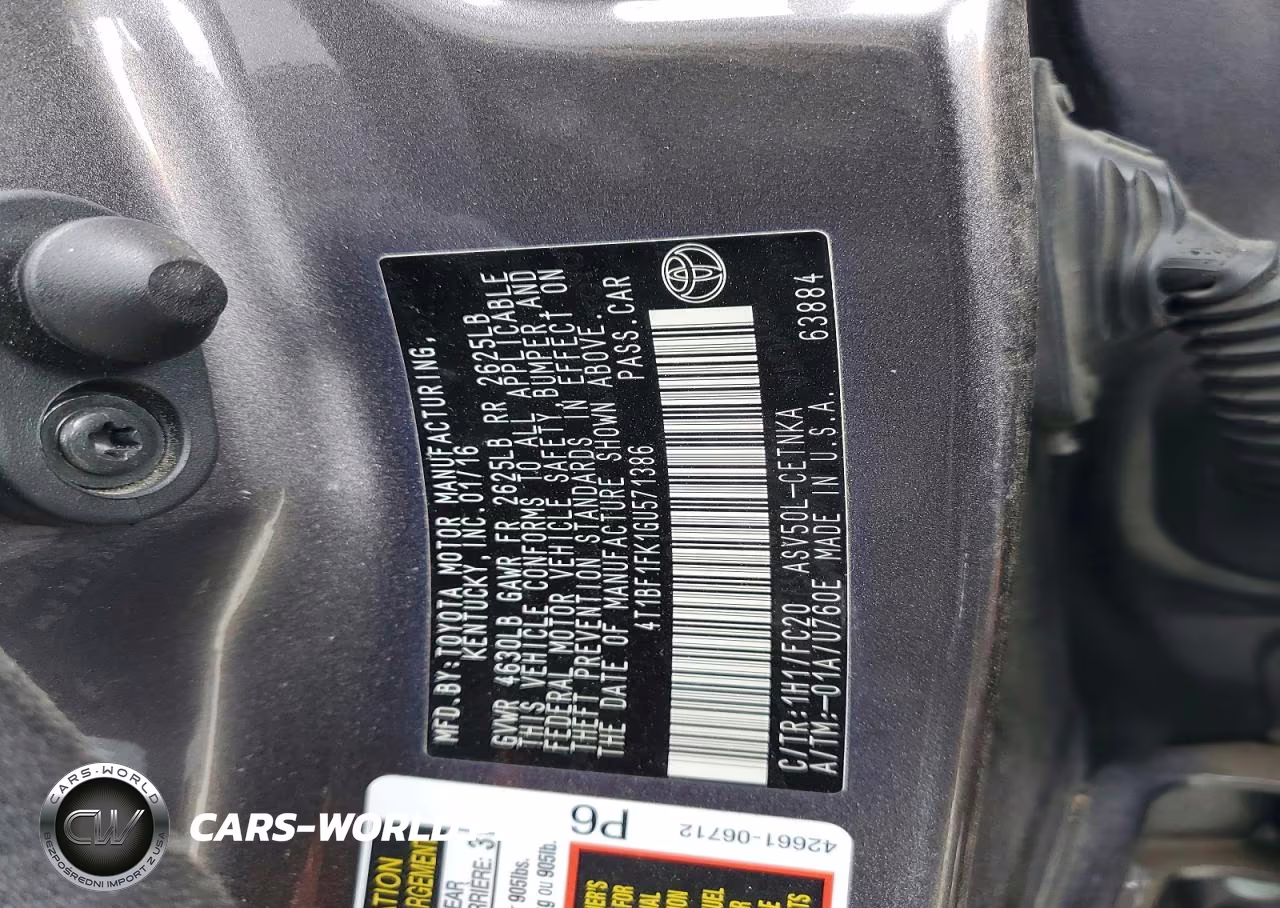 2016 Toyota Camry Le VIN:4T1BF1FK1GU571386 - 12