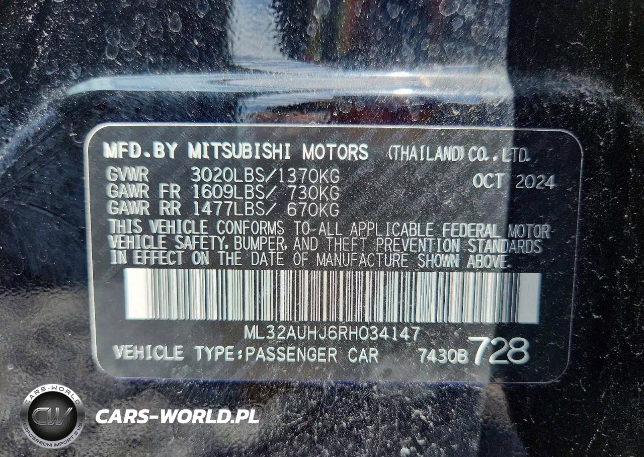 2024 Mitsubishi Mirage Es VIN:ML32AUHJ6RH034147 - 12