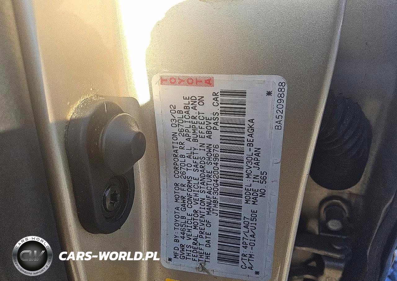 2002 Lexus Es 300 VIN:JTHBF30G420049676 - 12
