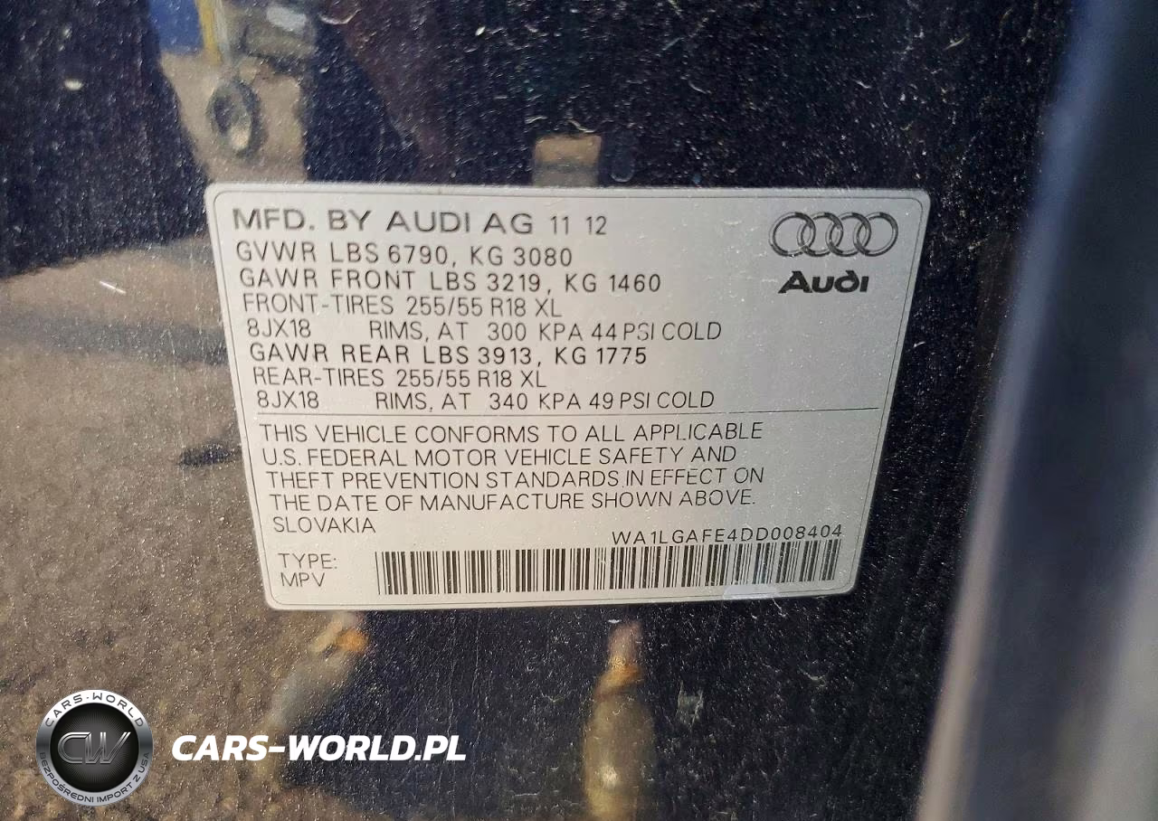 2013 Audi Q7 Premium Plus VIN:WA1LGAFE4DD008404 - 13