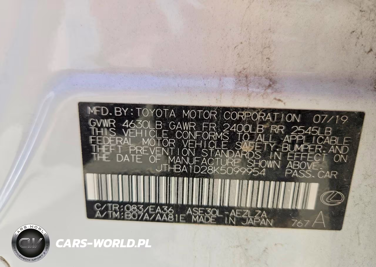 2019 Lexus Is 300 VIN:JTHBA1D28K5099954 - 12