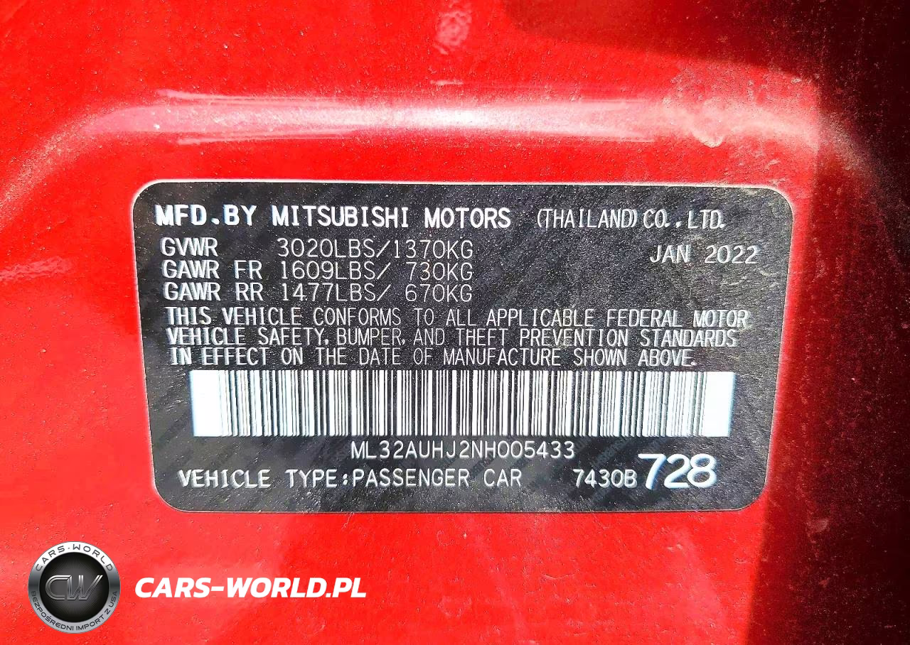 2022 Mitsubishi Mirage Es-Le VIN:ML32AUHJ2NH005433 - 12