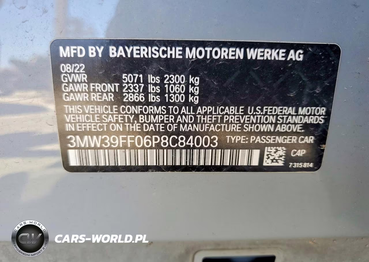 2023 BMW 3 Series 330E VIN:3MW39FF06P8C84003 - 13