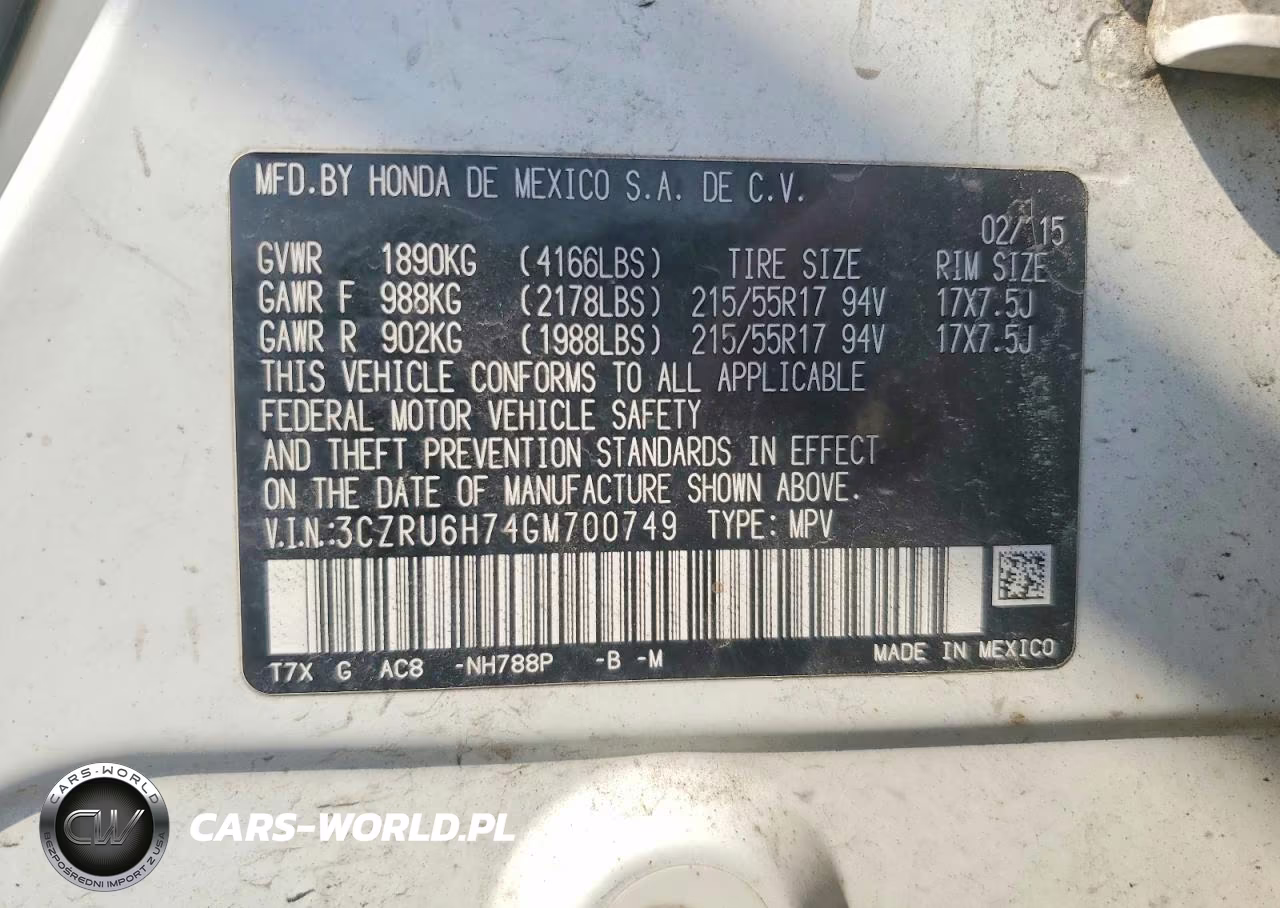 2016 Honda Hr-V Exl VIN:3CZRU6H74GM700749 - 13
