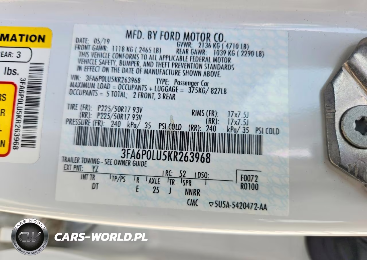 2019 Ford Fusion Se VIN:3FA6P0LU5KR263968 - 13