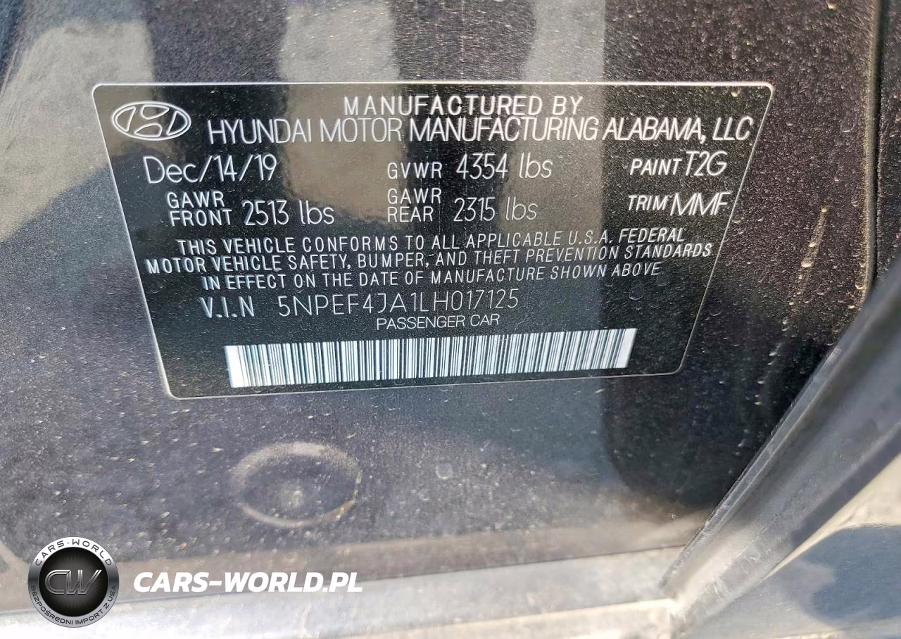 2020 Hyundai Sonata Sel VIN:5NPEF4JA1LH017125 - 12