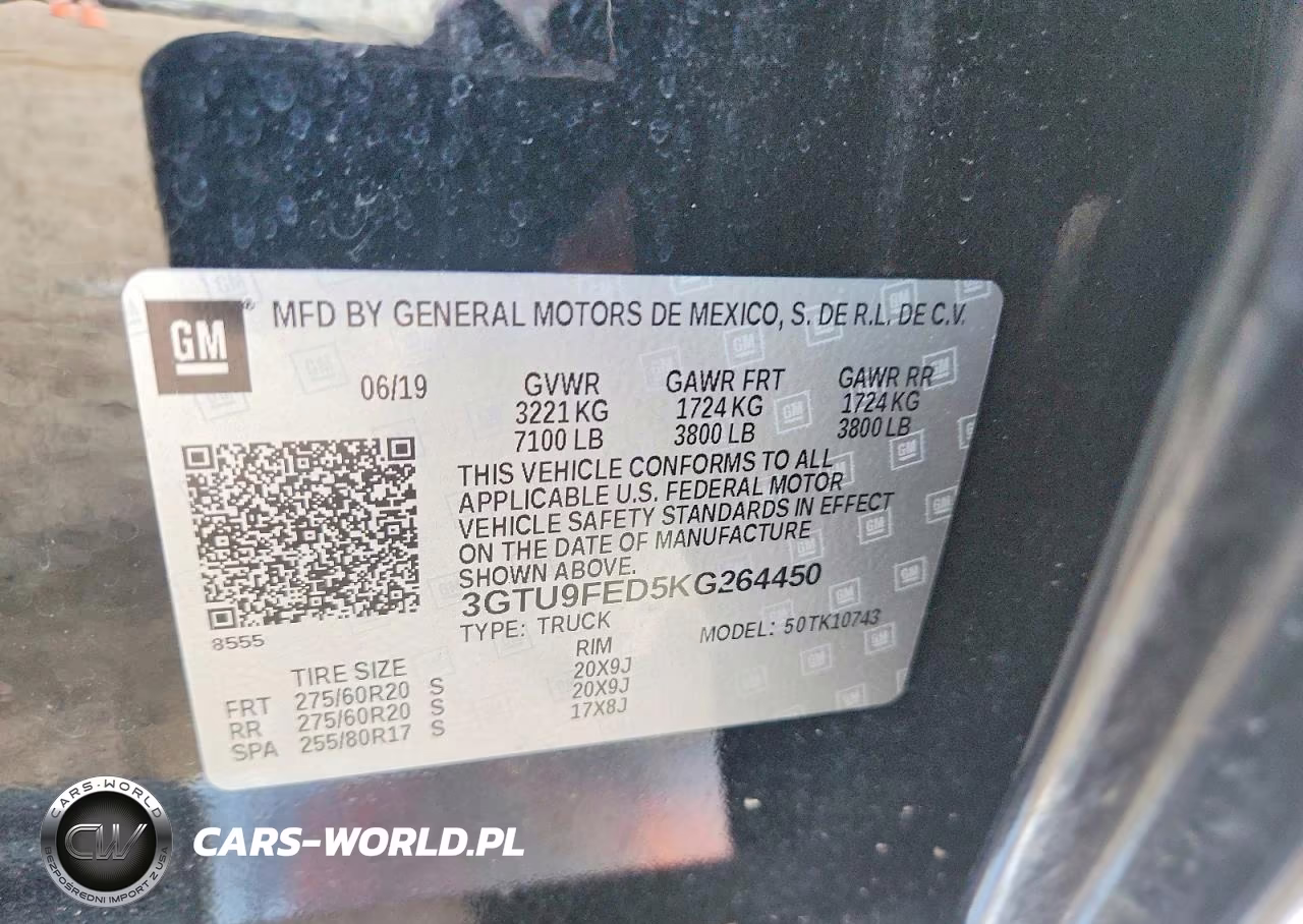 2019 GMC Sierra K1500 Denali VIN:3GTU9FED5KG264450 - 12