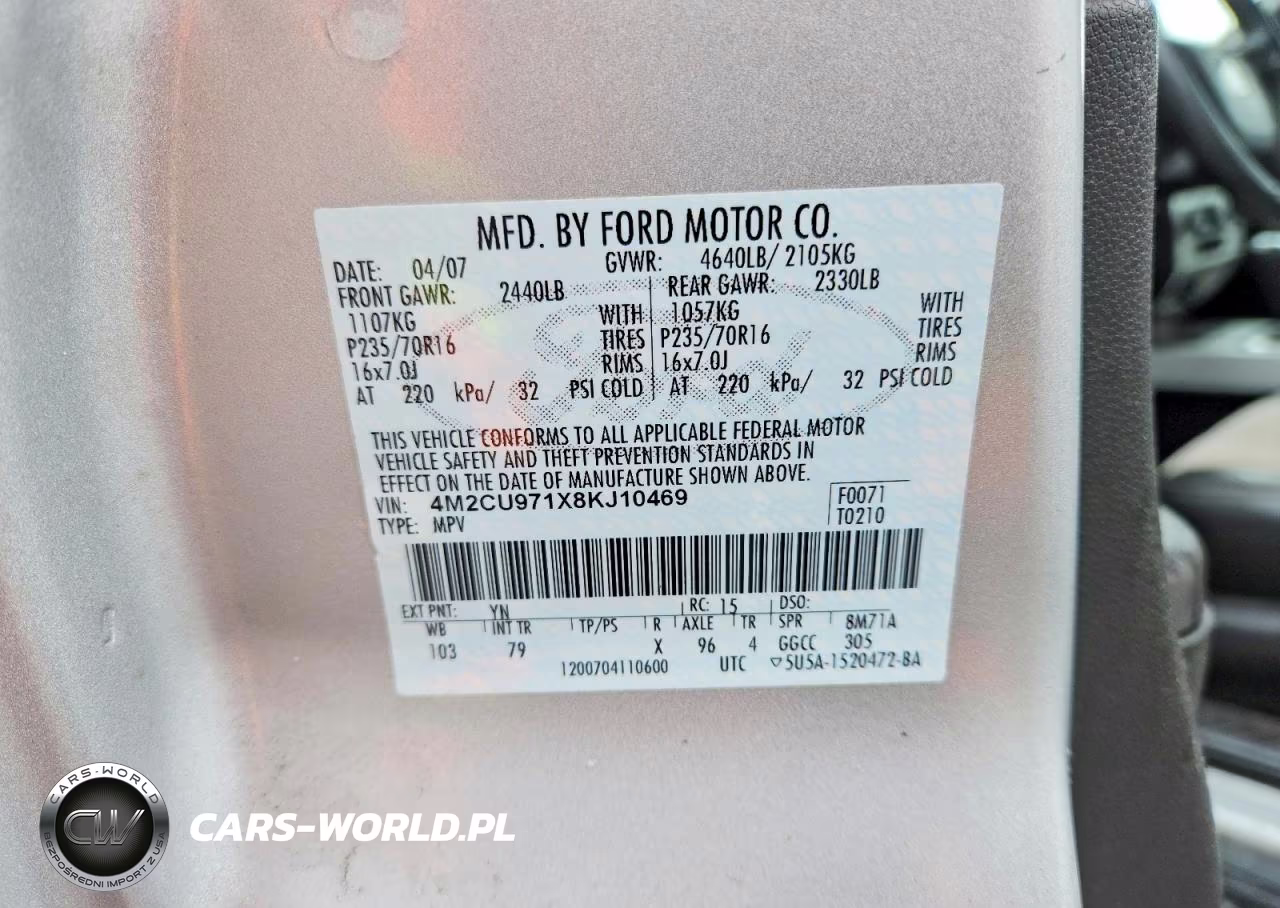 2008 Mercury Mariner Premier VIN:4M2CU971X8KJ10469 - 13