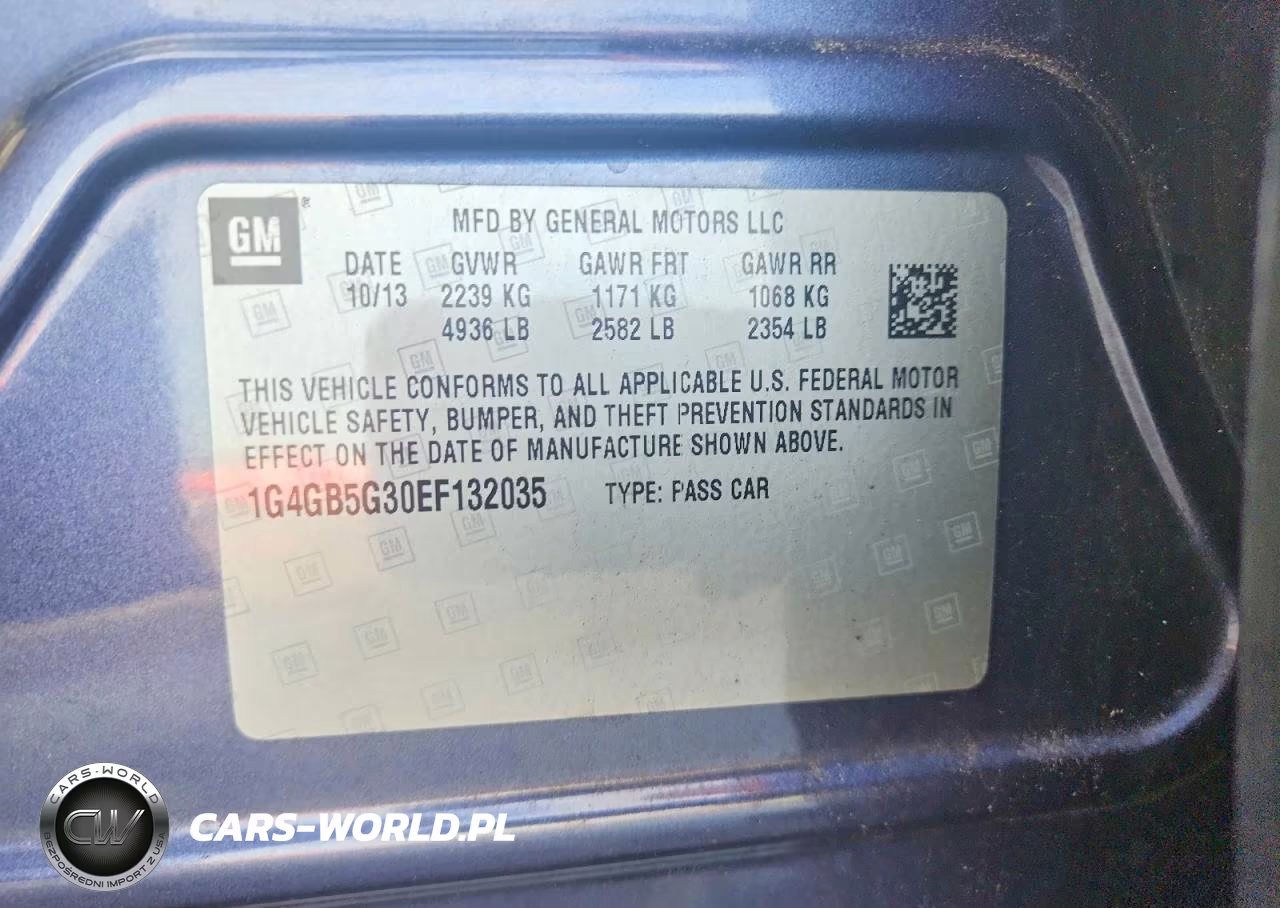 2014 Buick Lacrosse VIN:1G4GB5G30EF132035 - 12