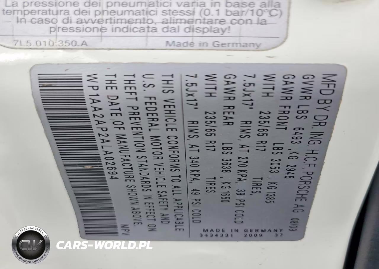 2010 Porsche Cayenne VIN:WP1AA2AP2ALA02694 - 13