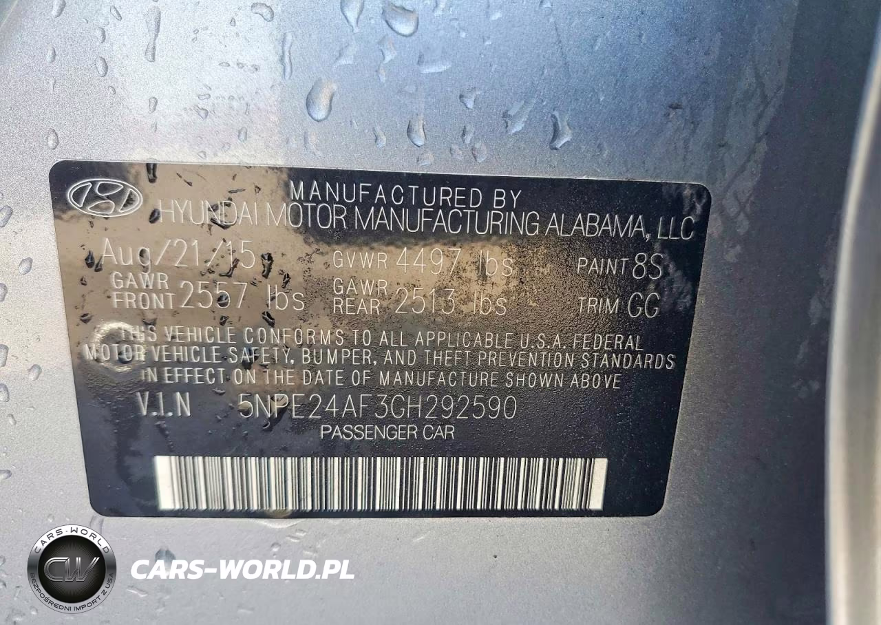 2016 Hyundai Sonata Se VIN:5NPE24AF3GH292590 - 13