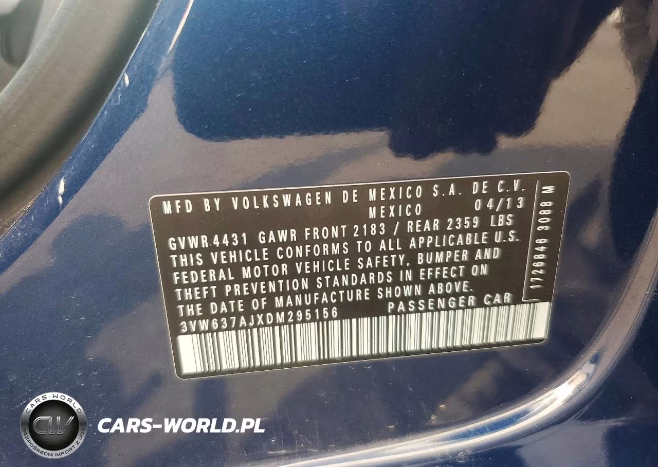 2013 Volkswagen Jetta Hybrid VIN:3VW637AJXDM295156 - 12