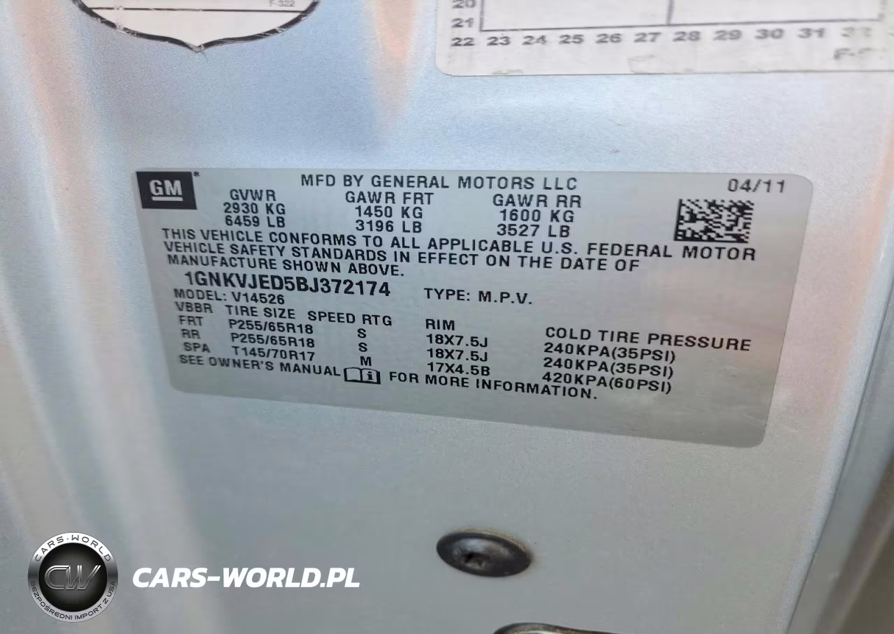 2011 Chevrolet Traverse Lt VIN:1GNKVJED5BJ372174 - 12