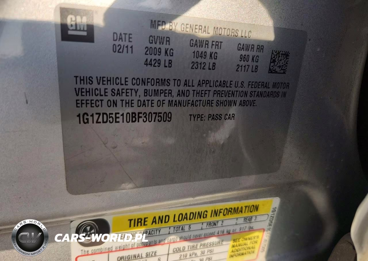 2011 Chevrolet Malibu 2Lt VIN:1G1ZD5E10BF307509 - 13