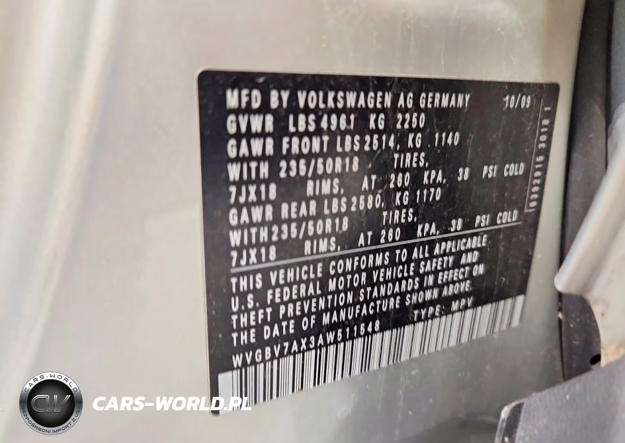 2010 Volkswagen Tiguan Se VIN:WVGBV7AX3AW511548 - 13