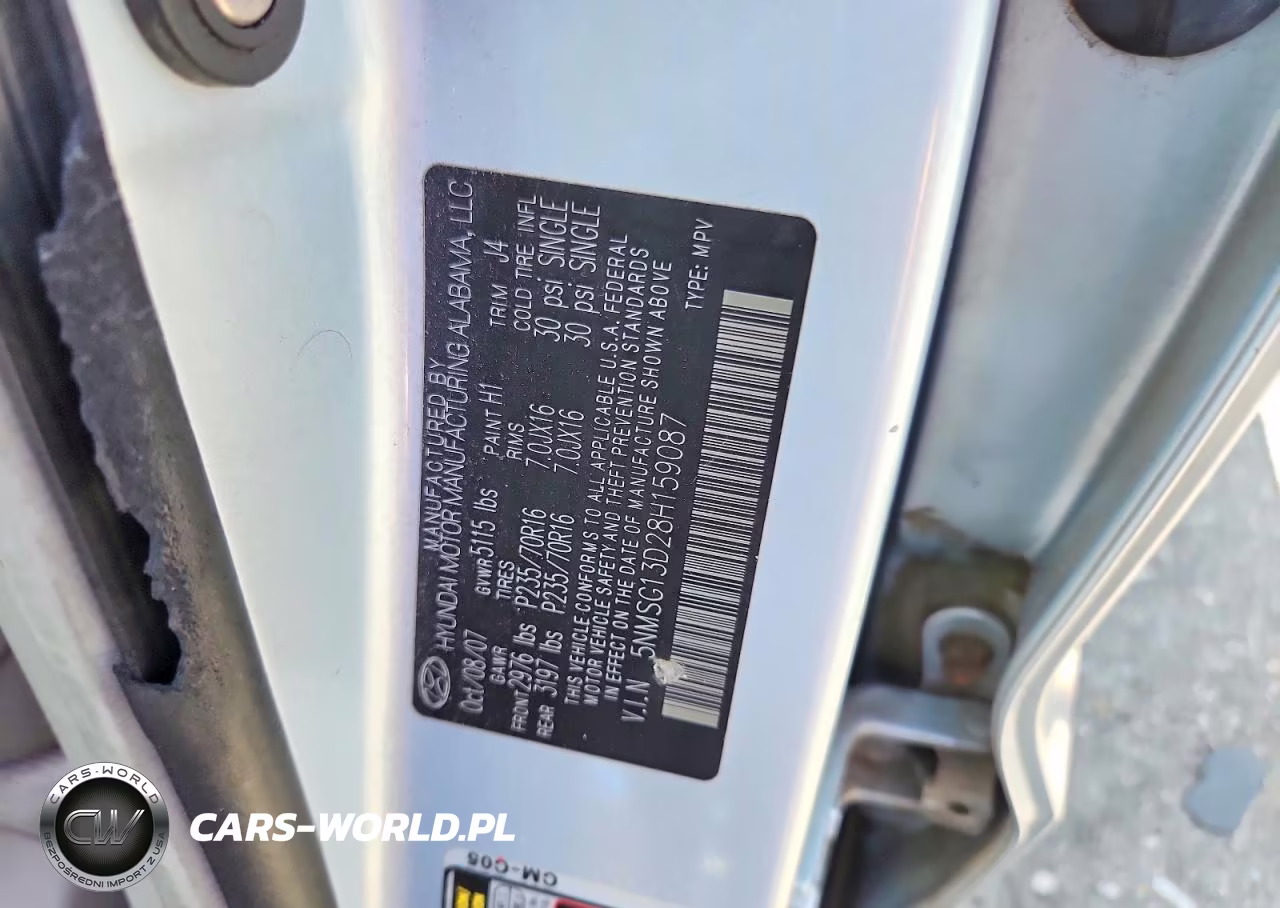 2008 Hyundai Santa Fe Gls VIN:5NMSG13D28H159087 - 13