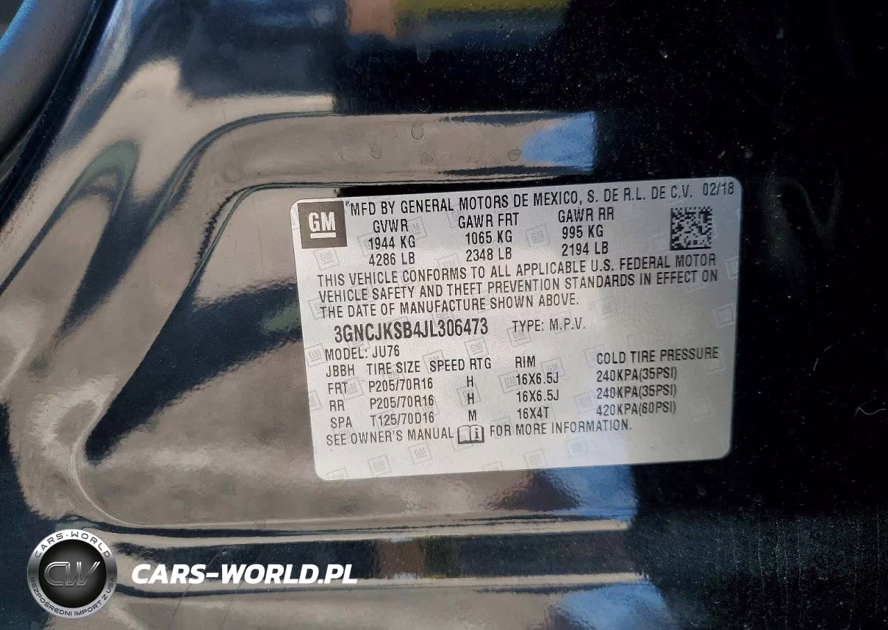 2018 Chevrolet Trax Ls VIN:3GNCJKSB4JL306473 - 12