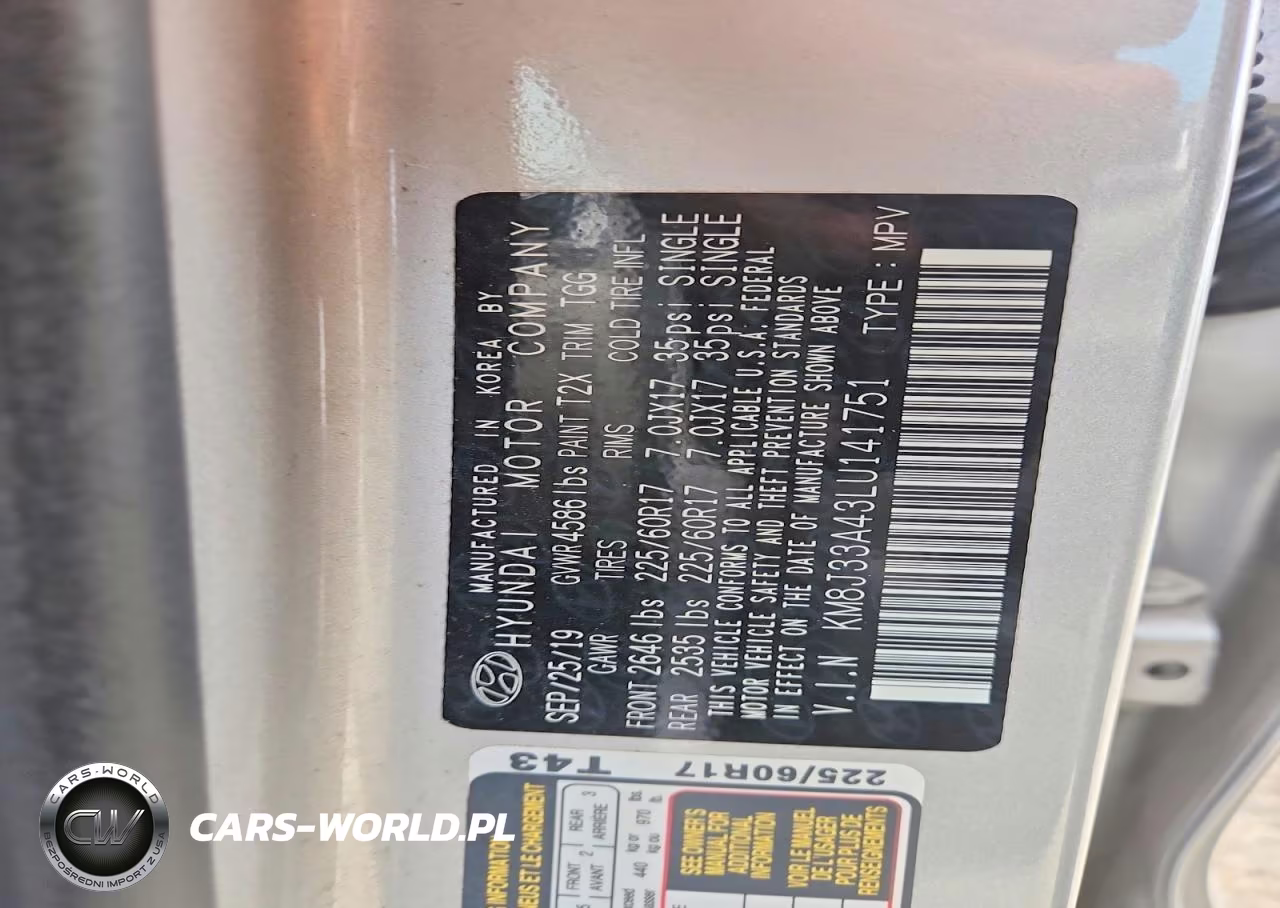 2020 Hyundai Tucson Value VIN:KM8J33A43LU141751 - 13