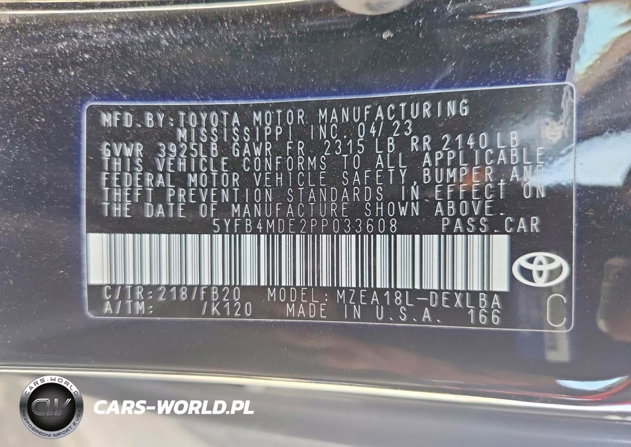 2023 Toyota Corolla Le VIN:5YFB4MDE2PP033608 - 12