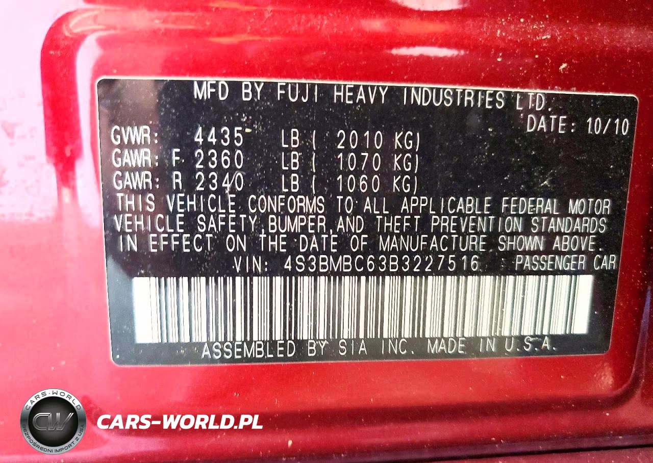 2011 Subaru Legacy 2.5I Premium VIN:4S3BMBC63B3227516 - 12