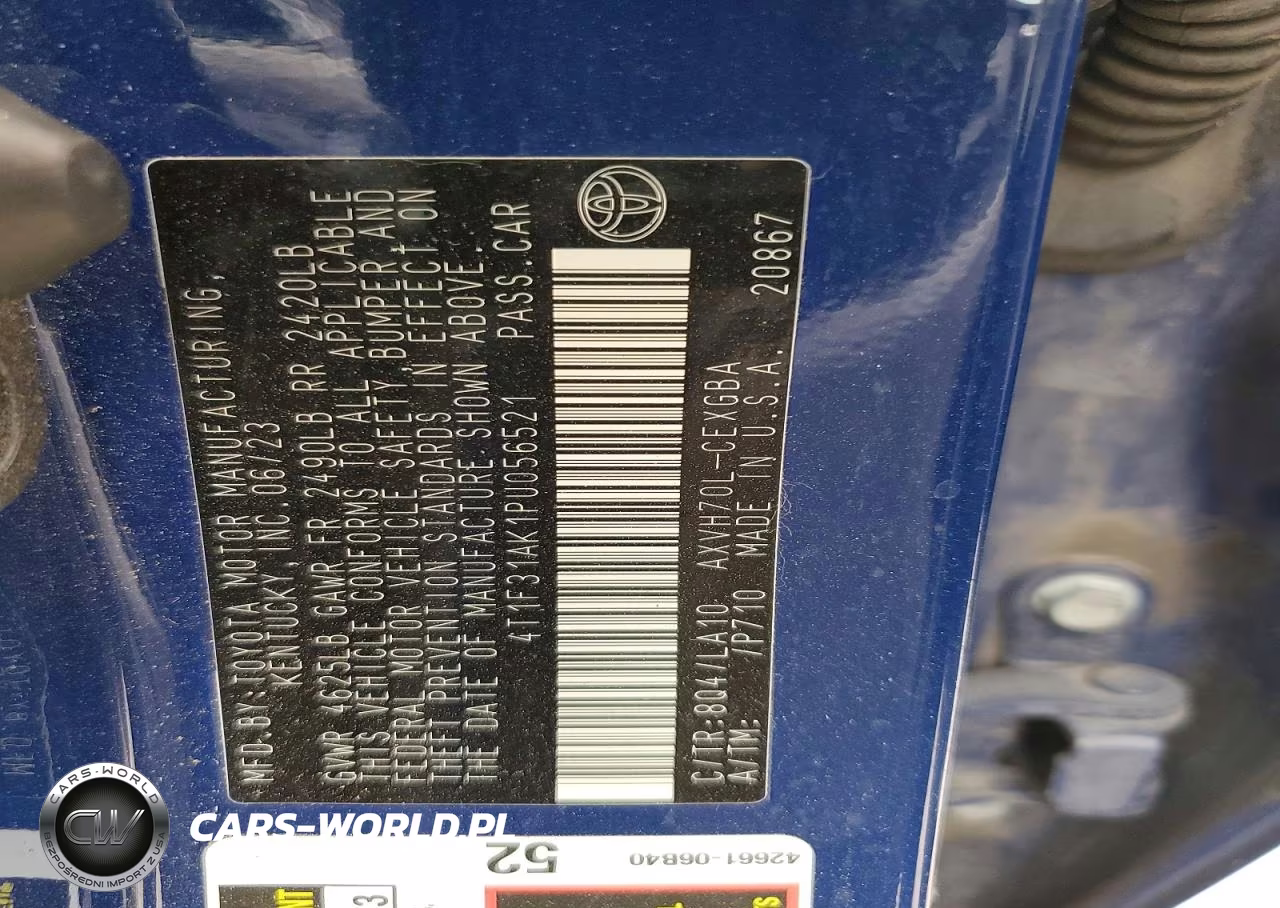 2023 Toyota Camry Xle VIN:4T1F31AK1PU056521 - 12