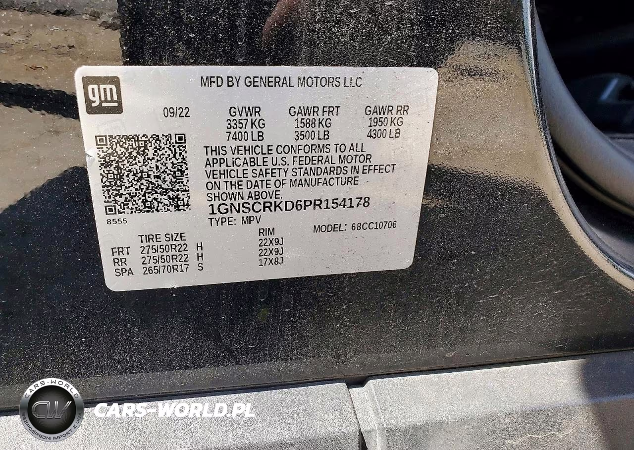 2023 Chevrolet Tahoe C1500 Rst VIN:1GNSCRKD6PR154178 - 12