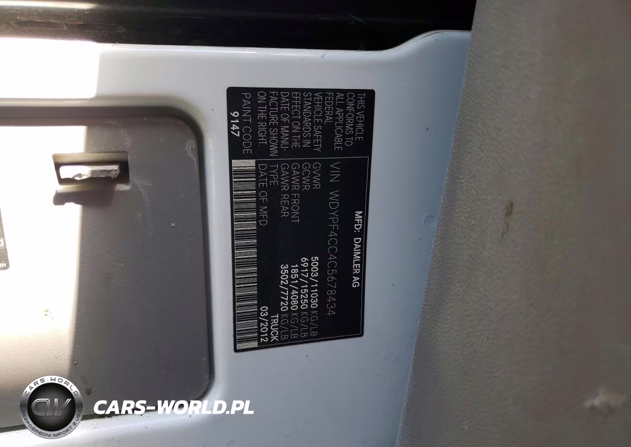 2012 Freightliner Sprinter 3500 VIN:WDYPF4CC4C5678434 - 13