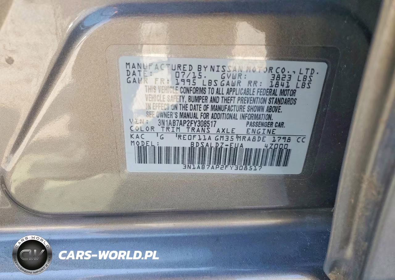 2015 Nissan Sentra Sv VIN:3N1AB7AP2FY308517 - 12