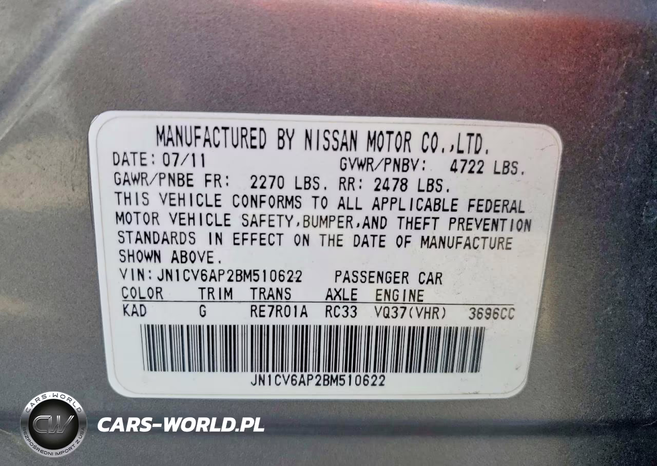 2011 Infiniti G37 Sedan Journey VIN:JN1CV6AP2BM510622 - 12