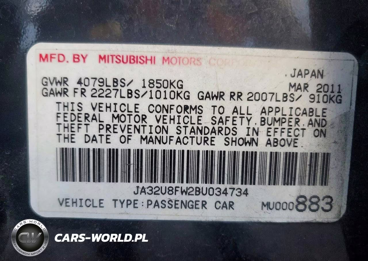 2011 Mitsubishi Lancer Gts VIN:JA32U8FW2BU034734 - 12