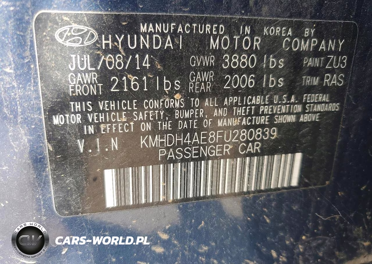 2015 Hyundai Elantra Se VIN:KMHDH4AE8FU280839 - 12