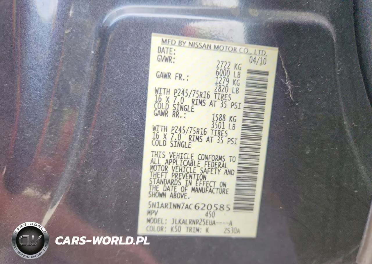 2010 Nissan Pathfinder S Fe+ VIN:5N1AR1NN7AC620585 - 12