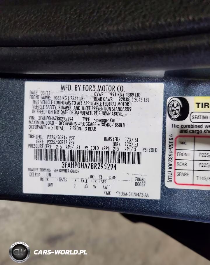 2011 Ford Fusion Se VIN:3FAHP0HA7BR295294 - 12